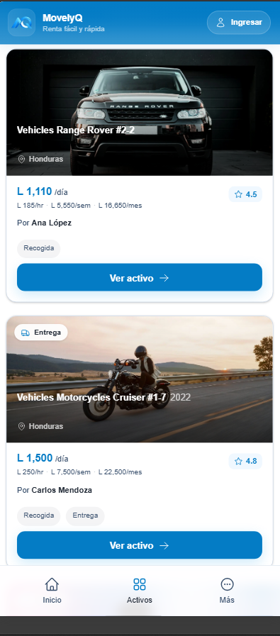 MovelyQ — vista previa en móvil